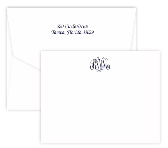 Triple Thick Monogram Flat Note Cards